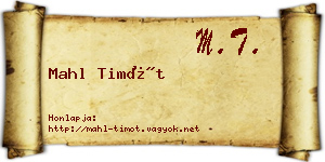 Mahl Timót névjegykártya